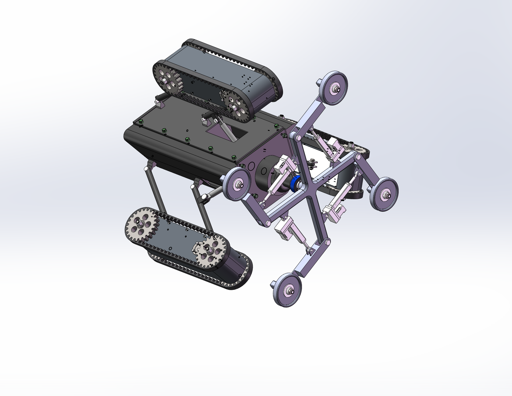 变径旋转管道机器人设计【含三维solidworks模型+CAD图纸】