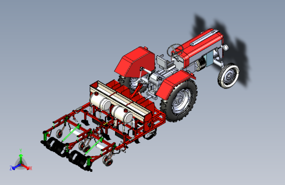 基于SolidWorks耕地播种机的结构设计-三维+CAD