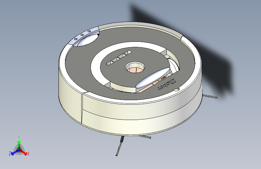 家庭扫地机器人3d图纸结构设计+CAD+说明SW+扫地机器人3D三维模型