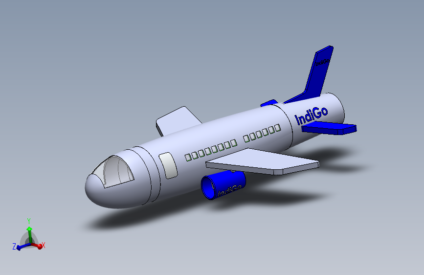 IndiGo 飞机卡通模型