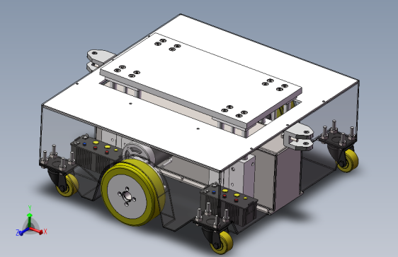 AGV升降小车 AGV物流小车设计三维solidworks+二维CAD图纸