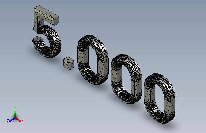 YouTube 订阅者 '5.000'