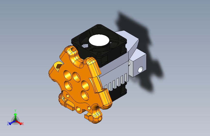 带冷却系统的E3D+Cylcop适用于Kossel+3D打印机