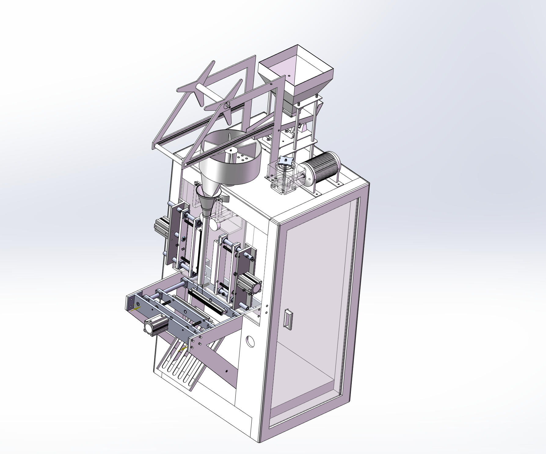 糖果自动贴膜包装机三维设计含三维solidworks模型+CAD图纸