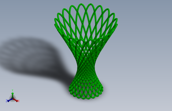 使用SolidWorks项目中的Curva功能进行3D花篮建模