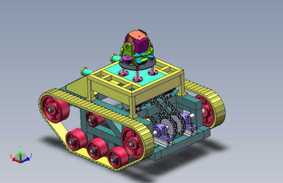 J279-履带式巡检小车三维solidworks模型3D建模