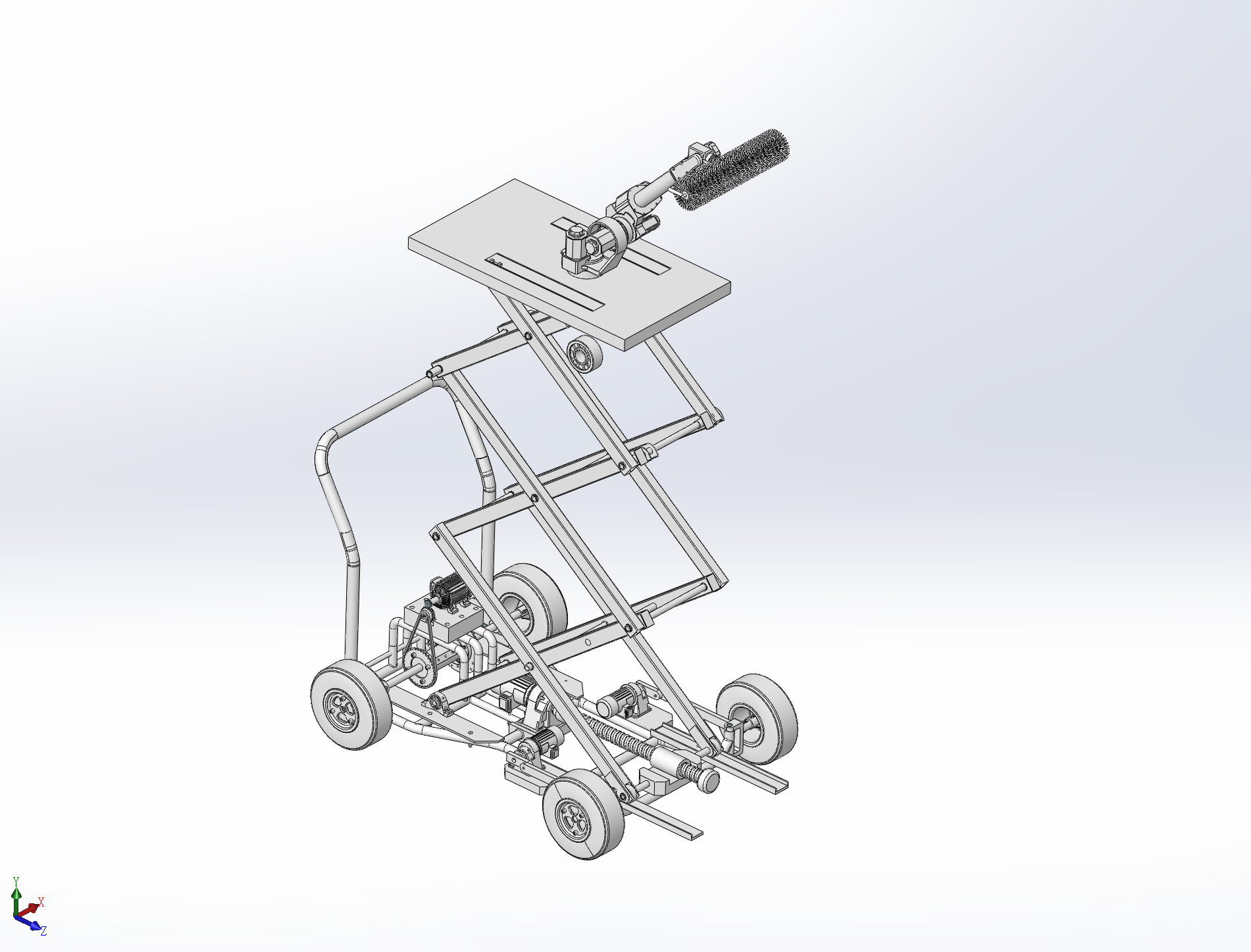 J311-内墙墙面清洁机构设计含三维solidworks建模+CAD图纸+说明书