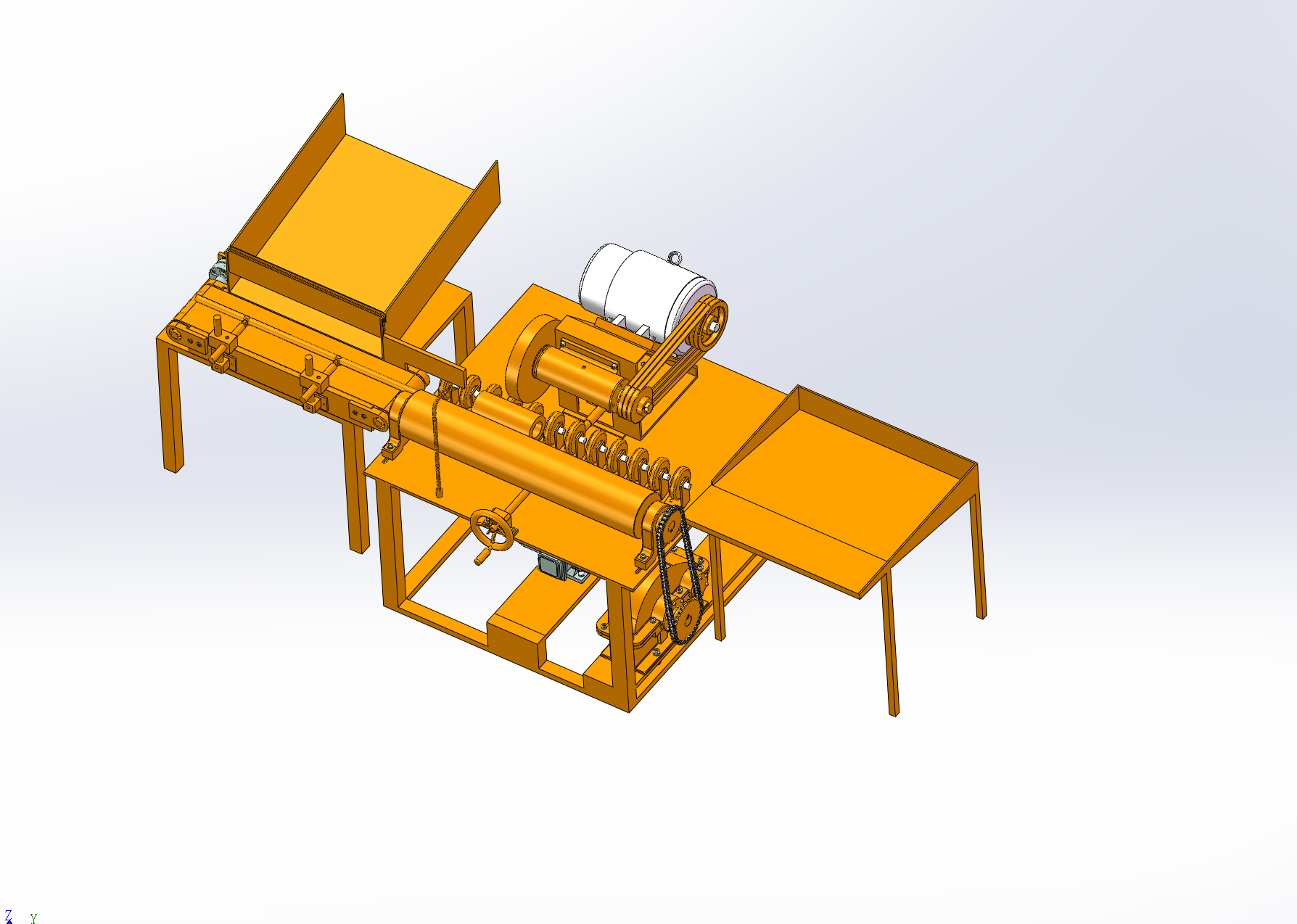 J313-圆管外圆抛光机三维设计含三维solidworks建模+1张CAD图纸