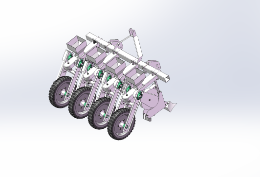 J324-4排窝眼式播种机三维设计solidworks模型+CAD图纸