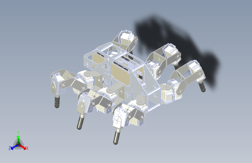 六足仿生机器人3d图 仿生六足爬行蜘蛛机器人