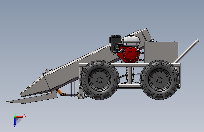 大蒜收获机solidworks三维模型