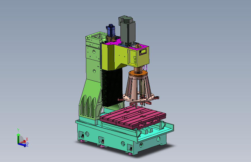 多轴立式钻床带参数solidworks三维模型