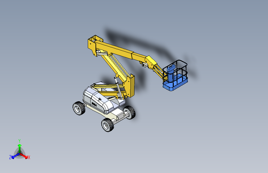 曲臂式高空作业平台举升装置三维SolidWorks+CAD图纸50