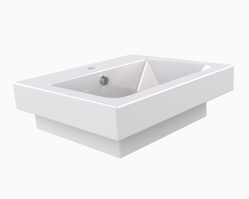 方形时尚现代水槽 600 x 500 x 190