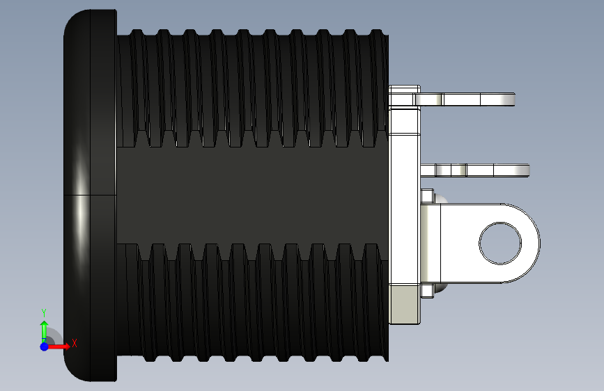 2.1mm 电源插孔插座 正面视图