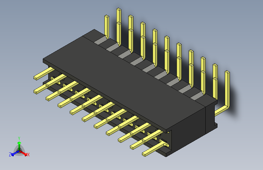 20针公母双排PCB插座连接器