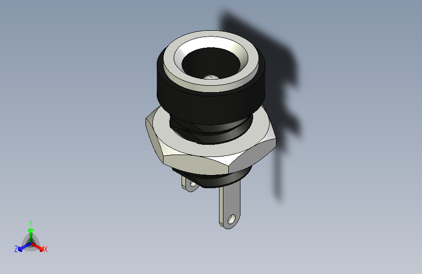 DC Jack 0022B 2.1mm 嵌入式面板