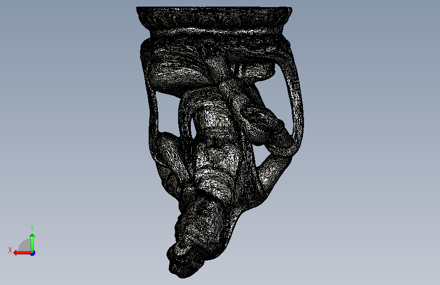 菩萨扫描模型可供3D打印。 背面视图