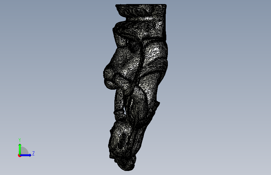 菩萨扫描模型可供3D打印。 左侧视图
