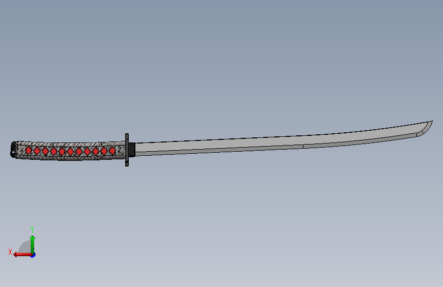 武士刀 背面视图