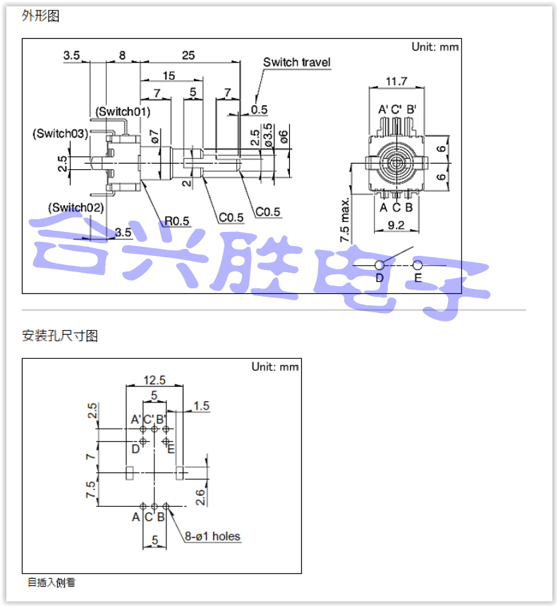 双轴编码器带开关