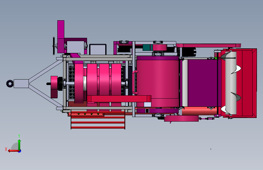 脱粒机 背面视图