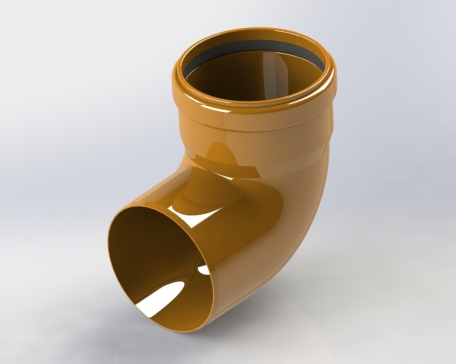 污水管弯头，直径110 mm，角度87，材料PVC-U
