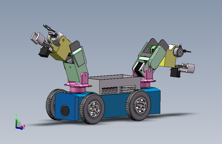 彩椒采摘双臂机器人三维设计含三维solidworks建模+CAD图纸