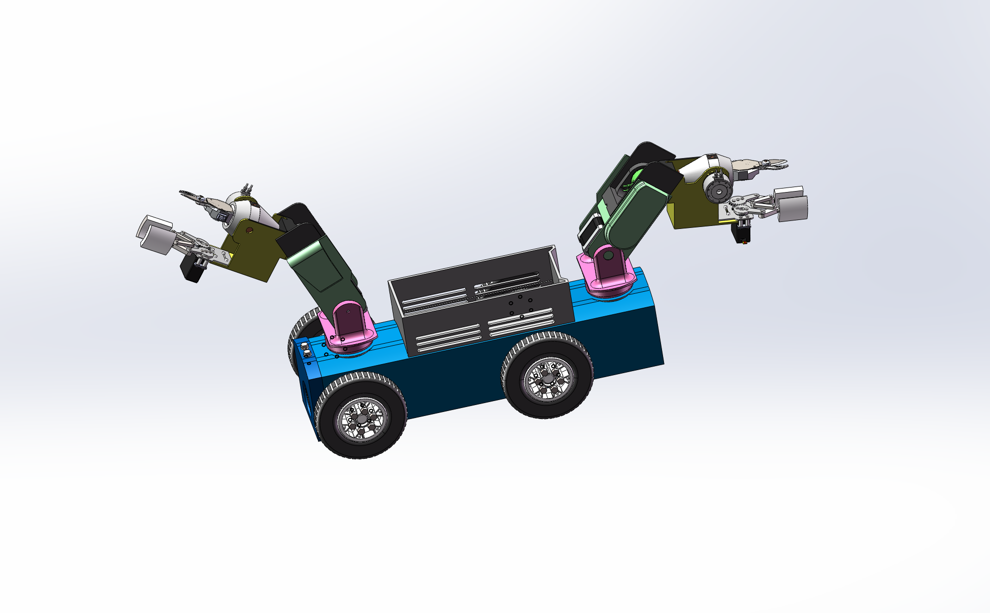 彩椒采摘双臂机器人三维设计含三维solidworks建模+CAD图纸