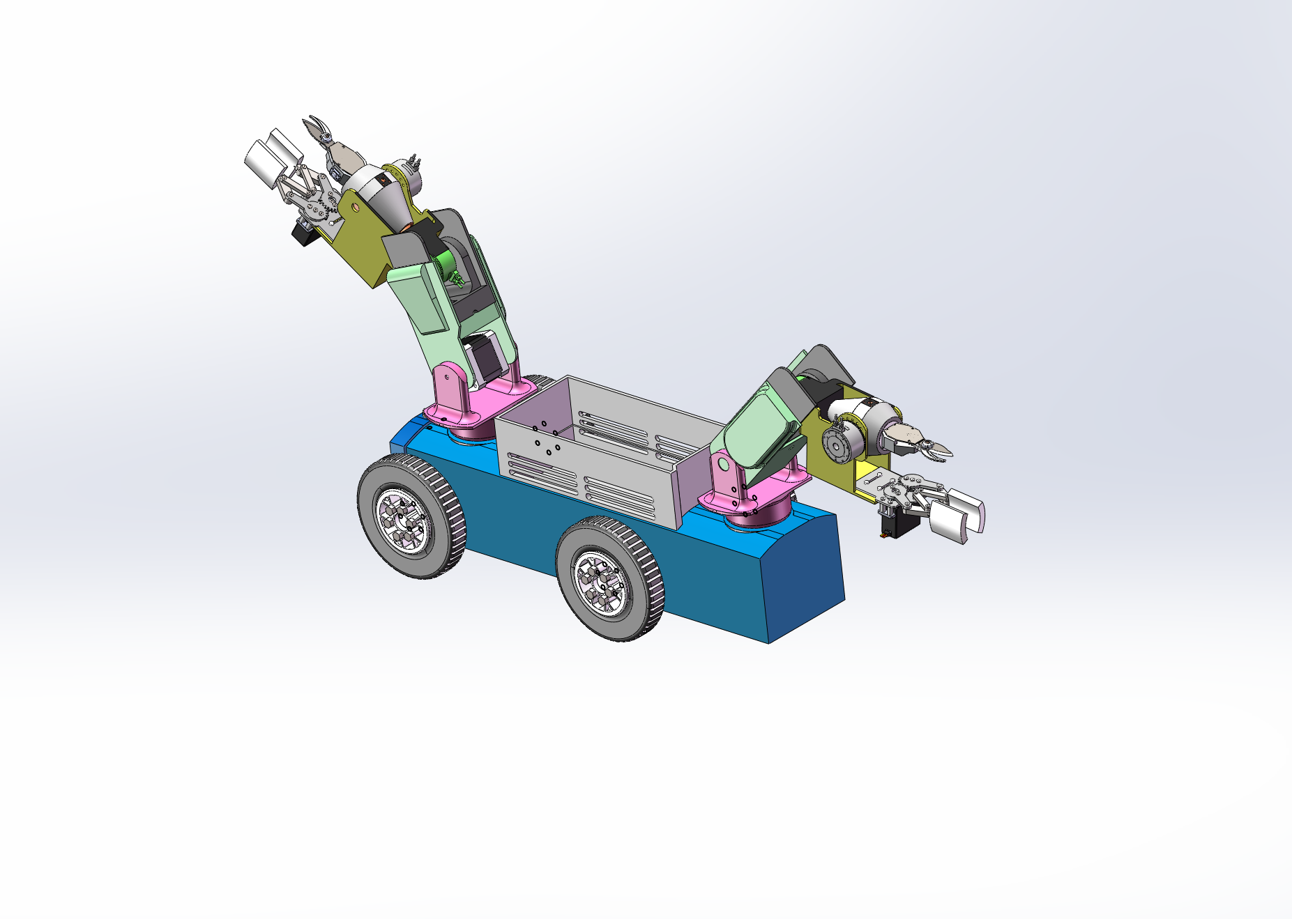 彩椒采摘双臂机器人三维设计含三维solidworks建模+CAD图纸