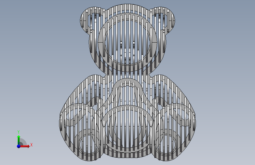 泰迪熊3D拼图 正面视图