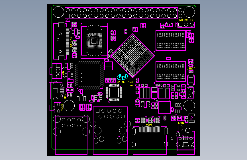 香蕉 pi m2+ .dxf