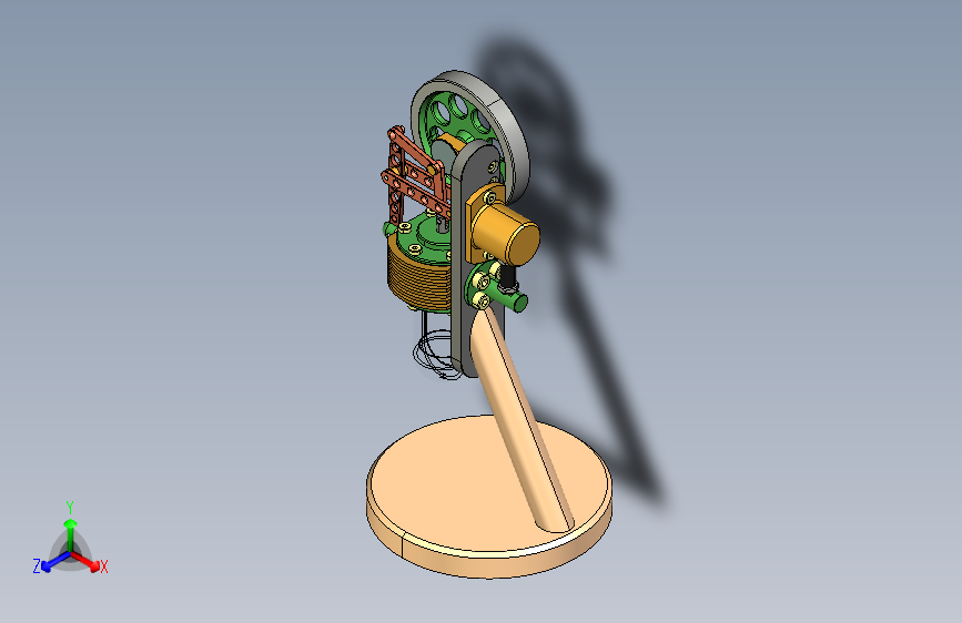 垂直斯特林发动机 _ 3D CAD模型（Creo Parametric）
