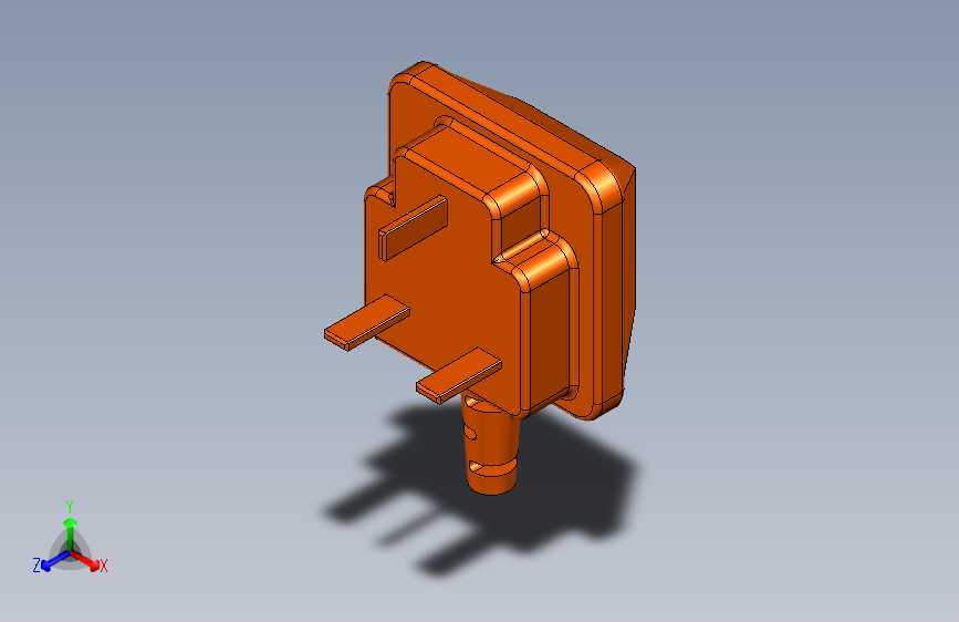 3针插头设计在SolidWorks中