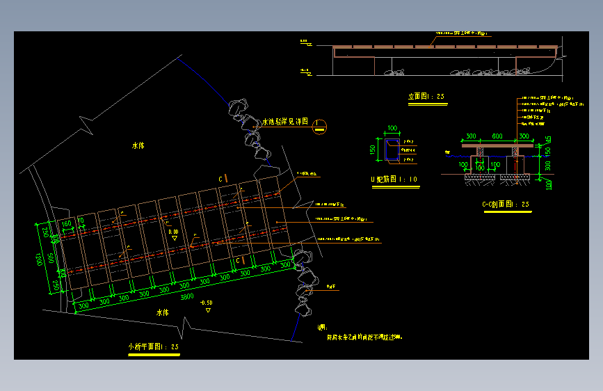 芬兰防腐木平桥节点详图