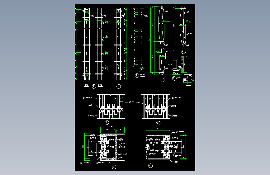 027-GM5,DM6铁栅门构件详图1