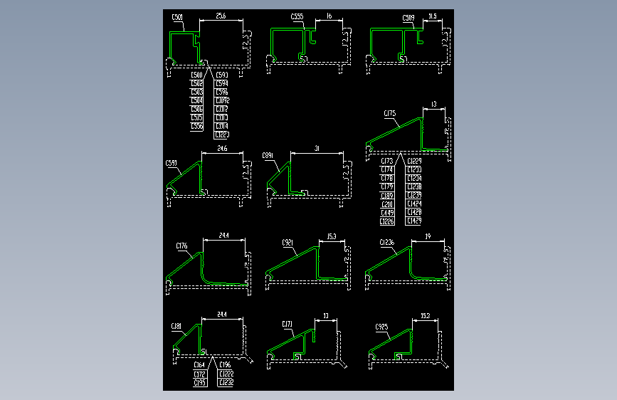 030-50系列平开窗槽口宽