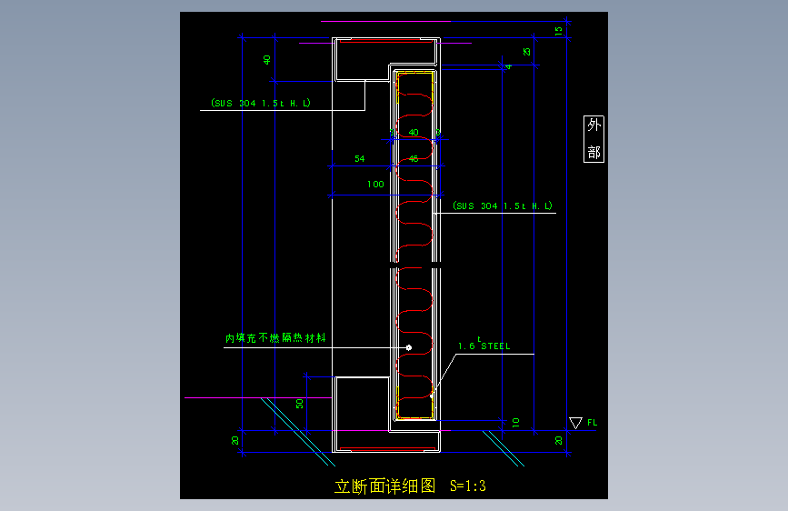 008-金属门-立断面详细图2