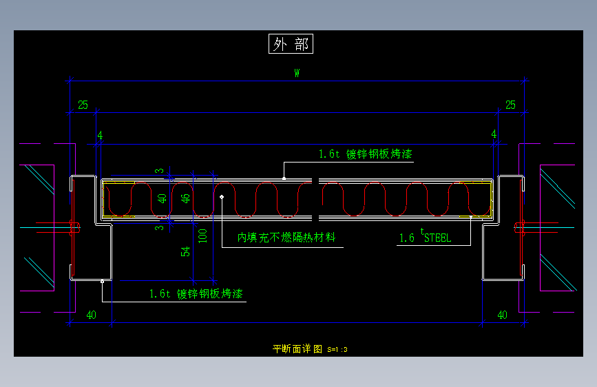 009-金属门-平断面详图1