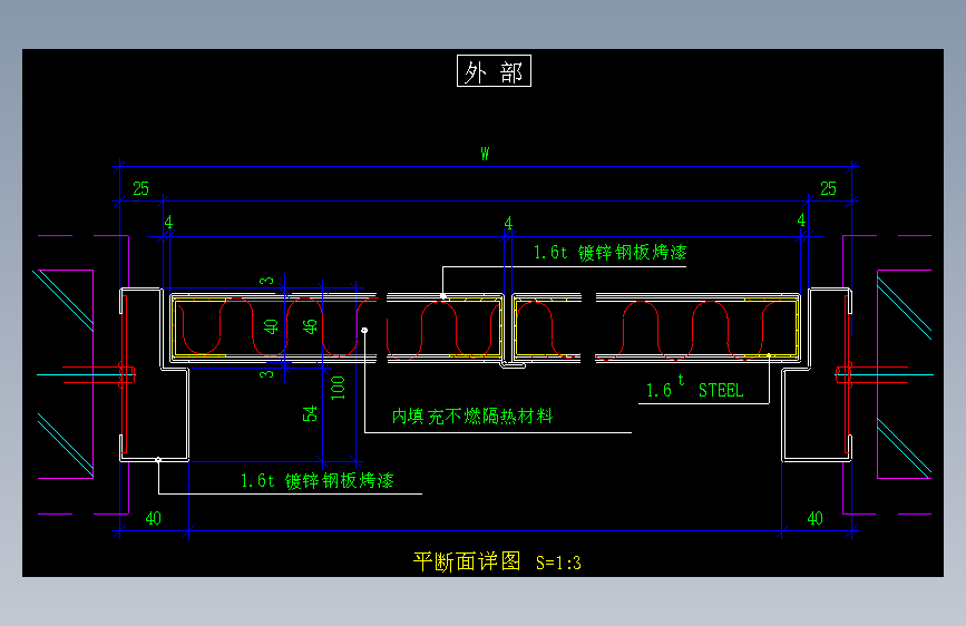 010-金属门-平断面详图2