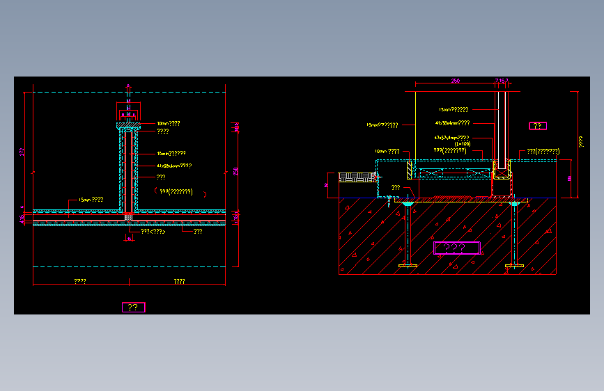 227-点式幕墙钢节点全玻节点