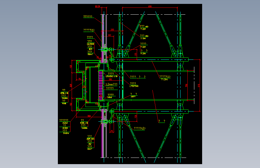 241-拉杆式点式幕墙节点（八）