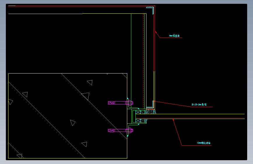 024-顶层玻璃横剖节点图