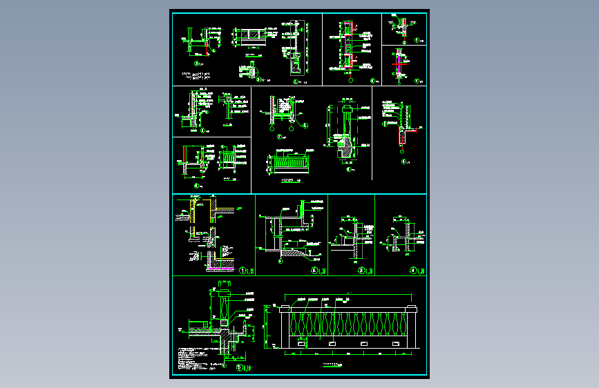 030-高层建筑施工图-双联型阳台详图1
