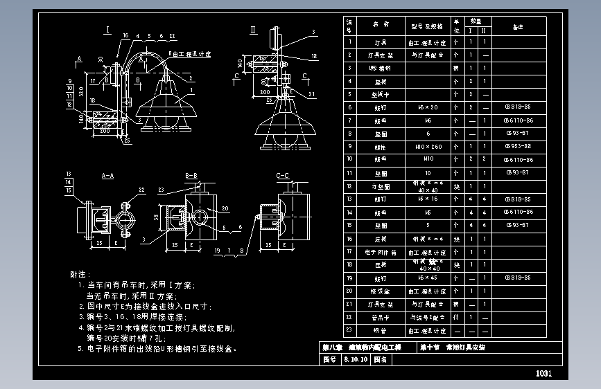 建筑物内配电工程常用灯具安装