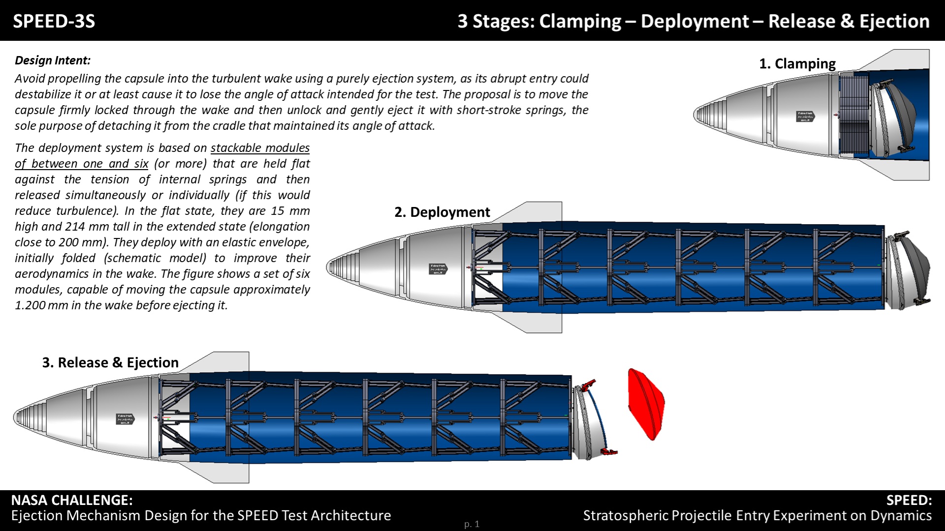 三段式 夹紧-展开-释放与弹射结构  STEP格式