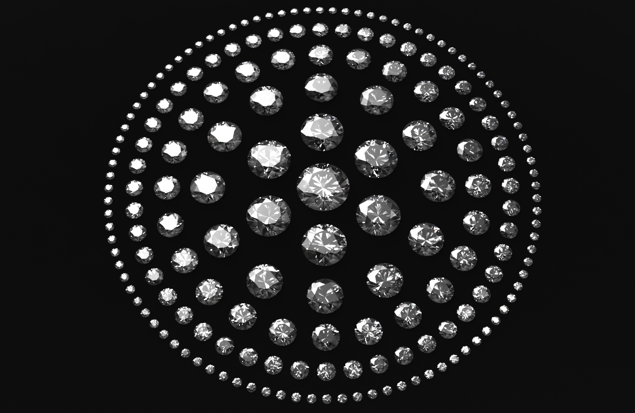 直径从1毫米到6毫米的钻石