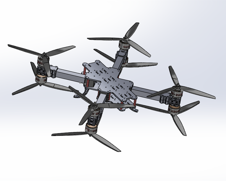 10英寸8电机无人机结构3 STEP格式