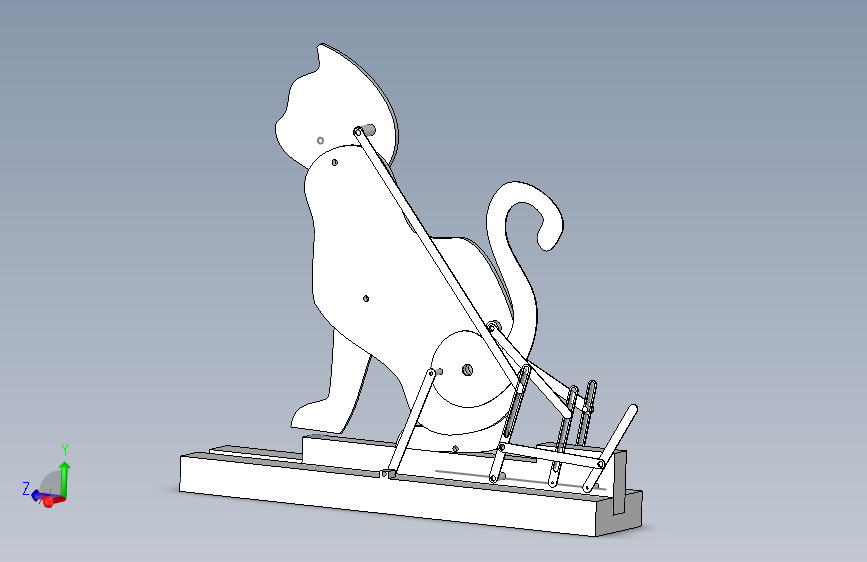 3D猫玩具，机械咀嚼实验室风格