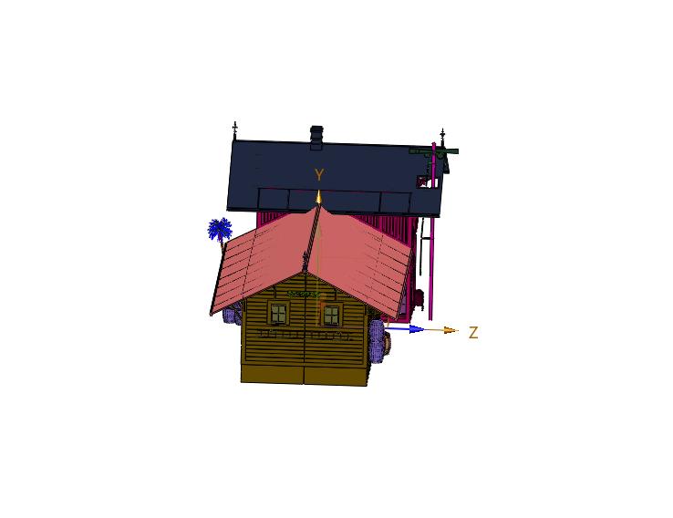 大型公共建筑老式车站模型
